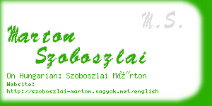 marton szoboszlai business card